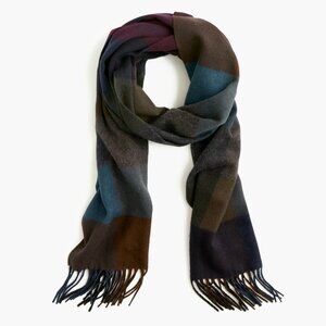New J.Crew Multicolor Blocks Cashmere Scarf
